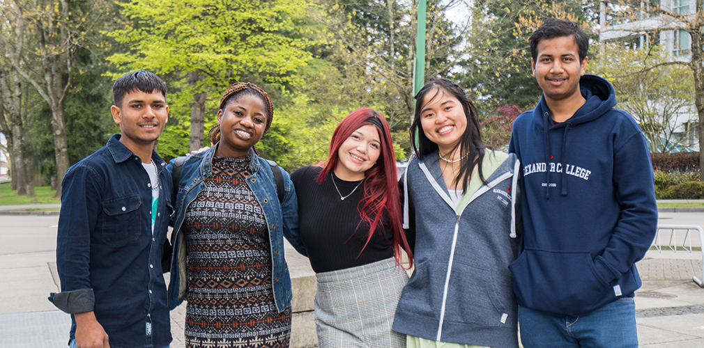 group of smiling students