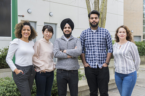 group of students standing outside Burnaby campus