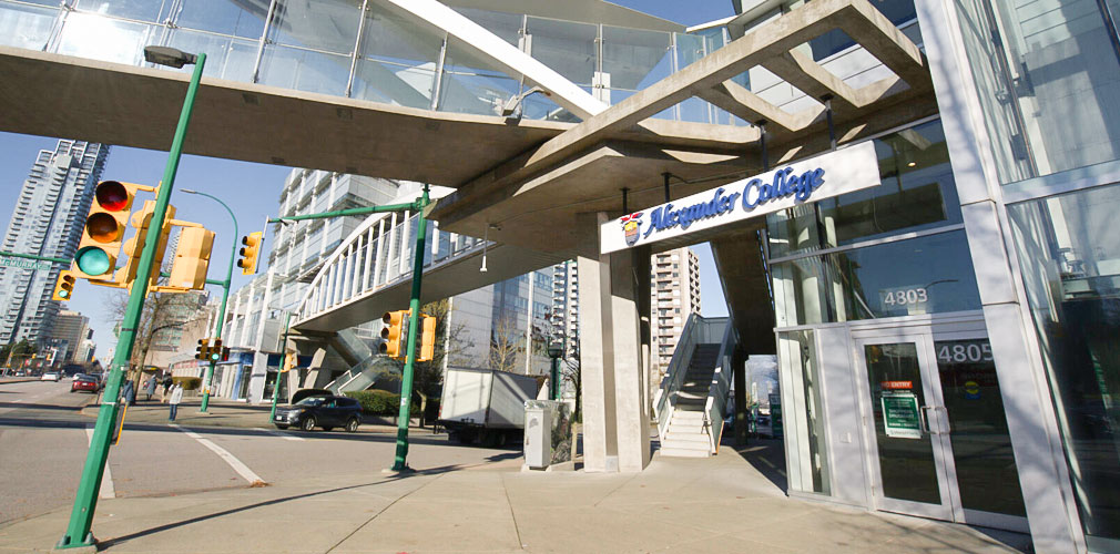 Exterior shot of Alexander College Burnaby