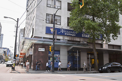 Exterior shot of Alexander College Vancouver