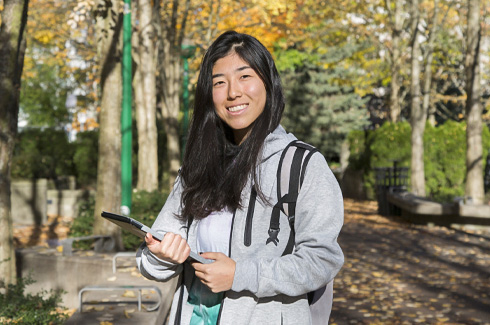 A smiling student