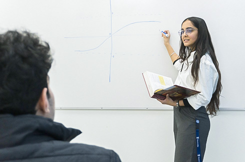 Teaching a student using the whiteboard