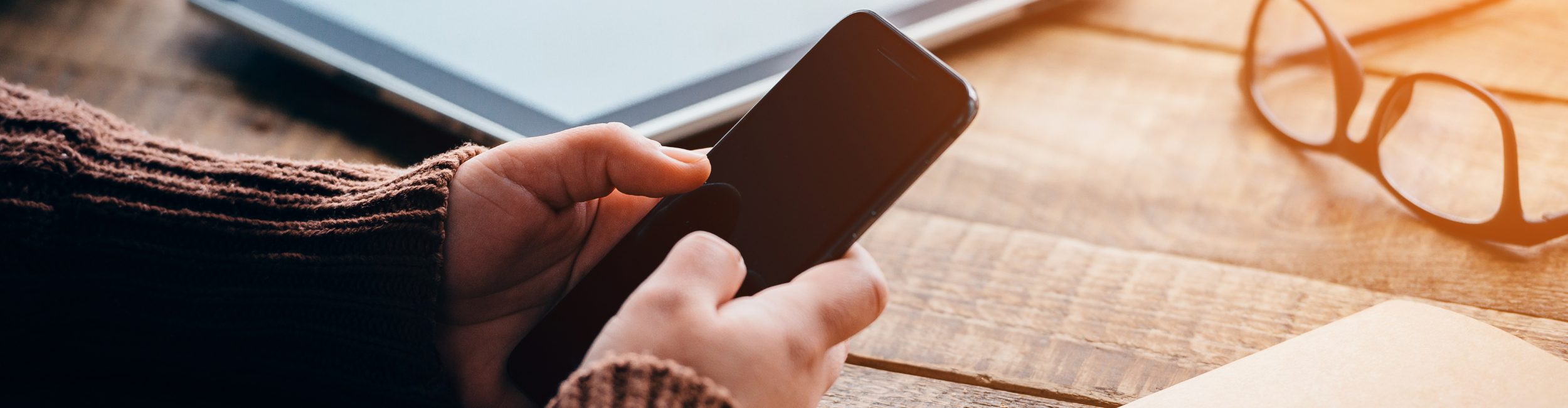 A person holding a smartphone