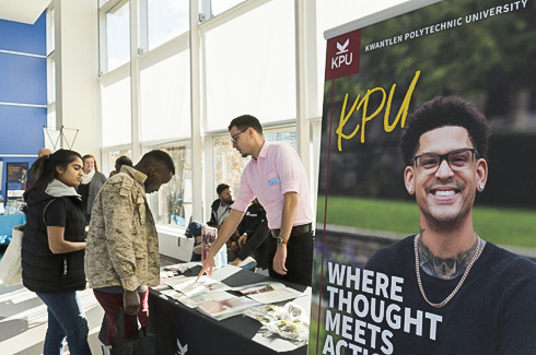 Students at a University Transfer Fair