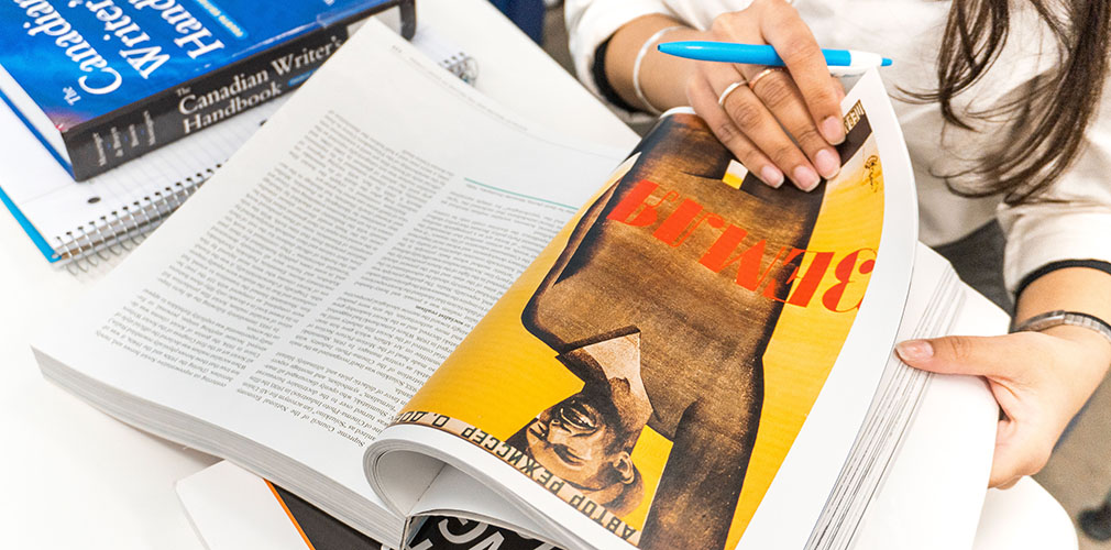 close up of a textbook