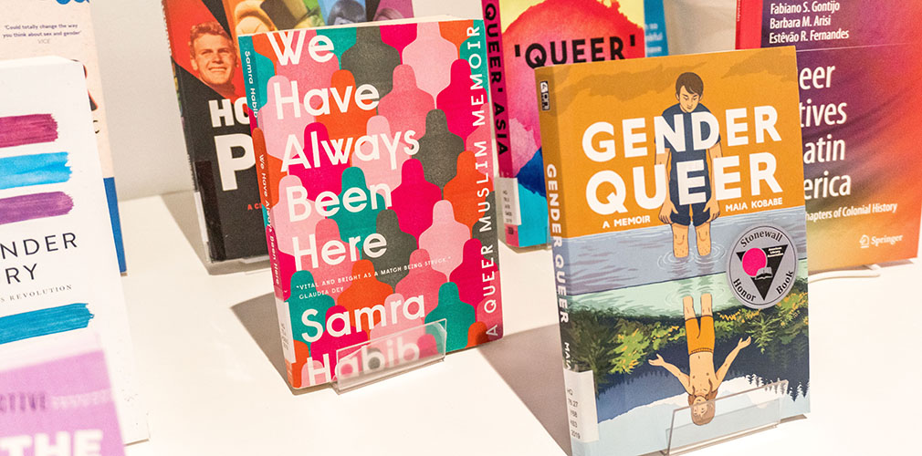 close up of the pride book display