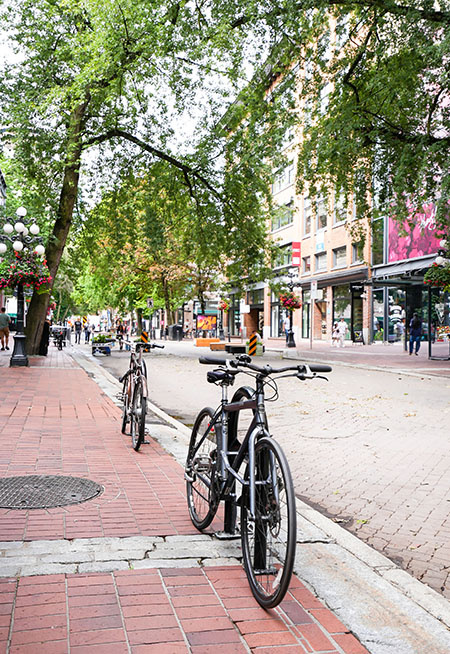 the cobblestone streets in Gastown