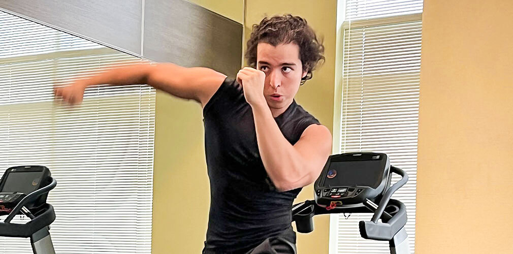Fernando boxing in the gym