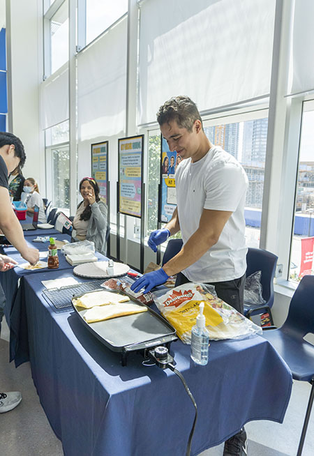Fernando making food for Self-Care Day