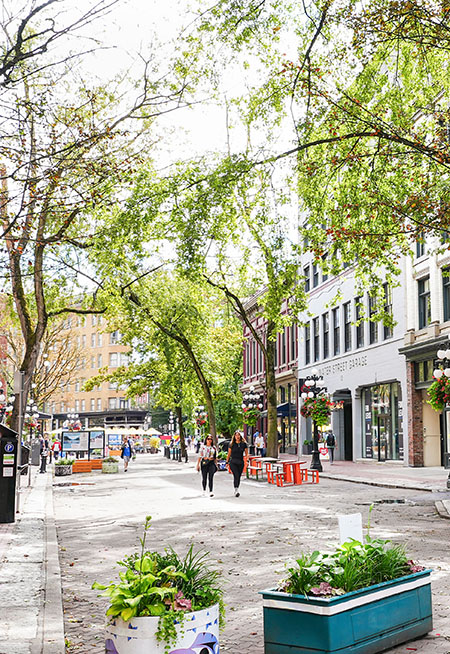 the cobblestone streets in Gastown