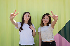 students strike a pose