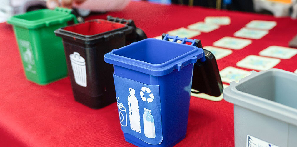shot of mini trash bins