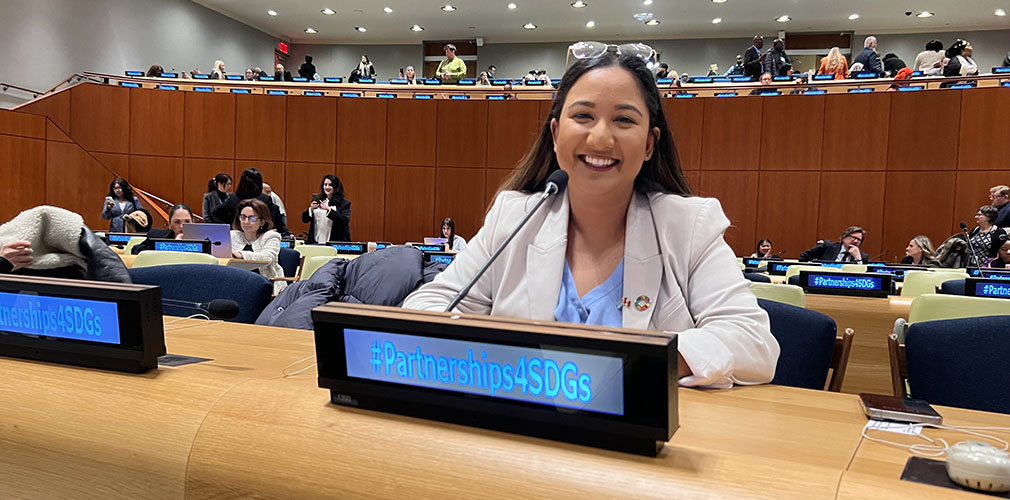 Rochelle at a United Nations conference