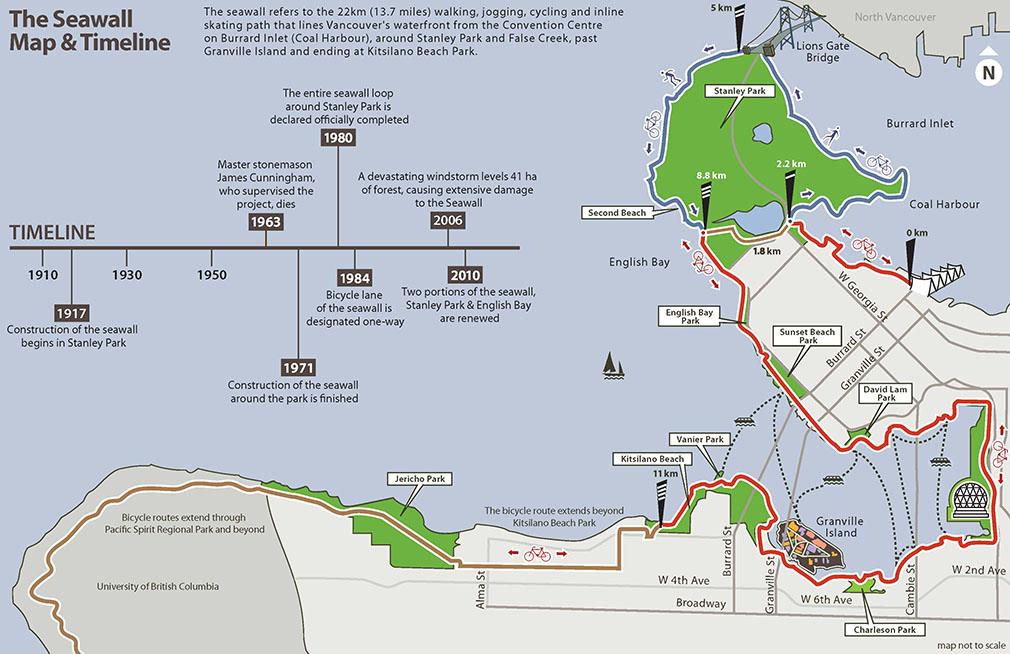 map of the Seawall route