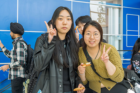 two students posing