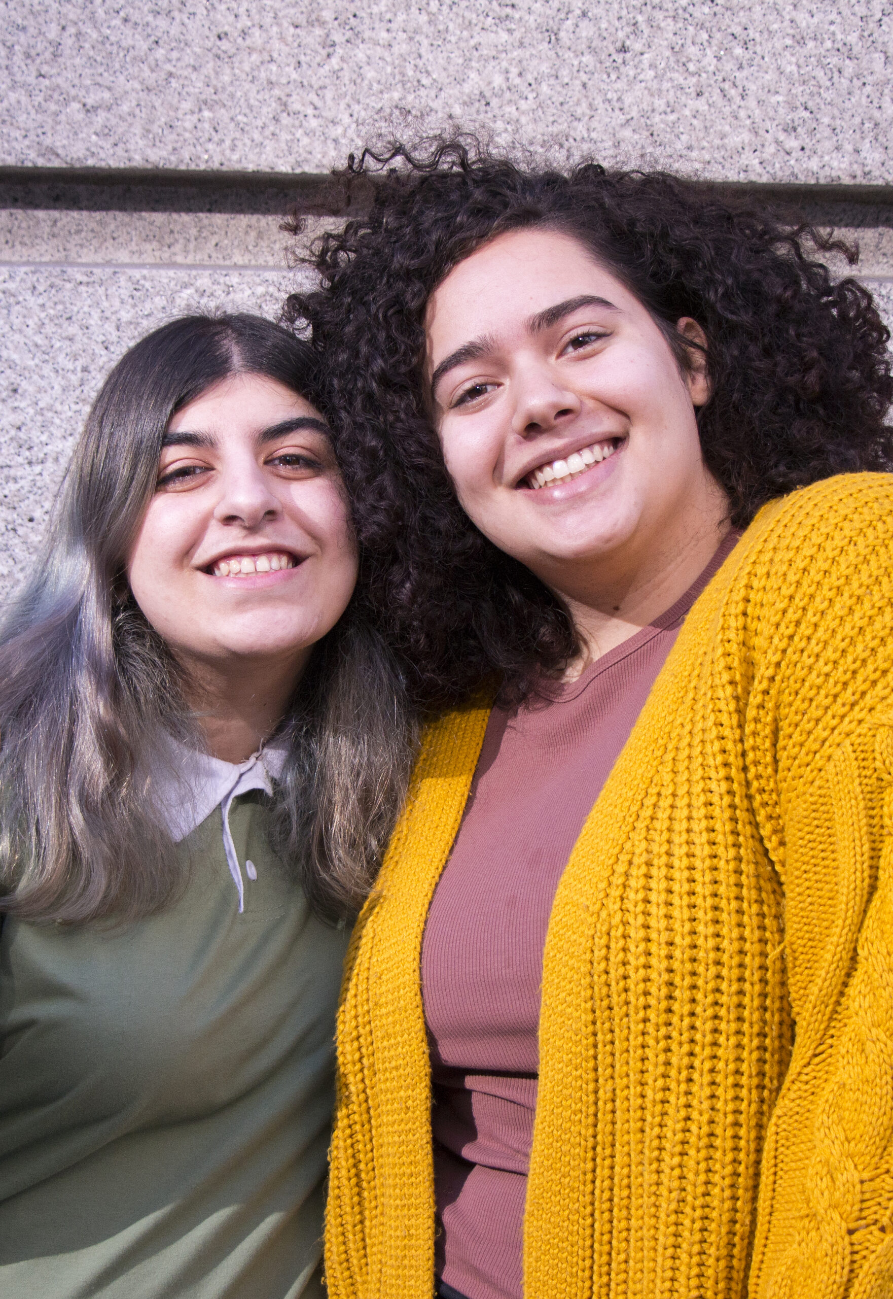 two students posing in downtown Vancouver