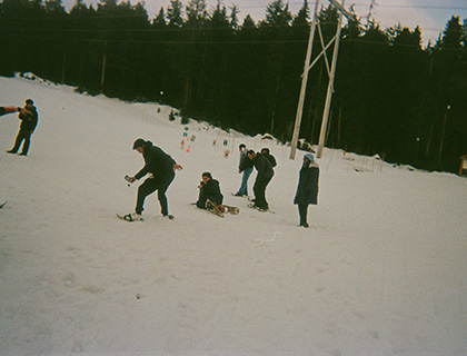 walking in the snow