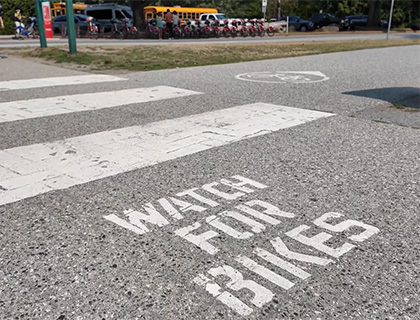 Watch for Bikes sign