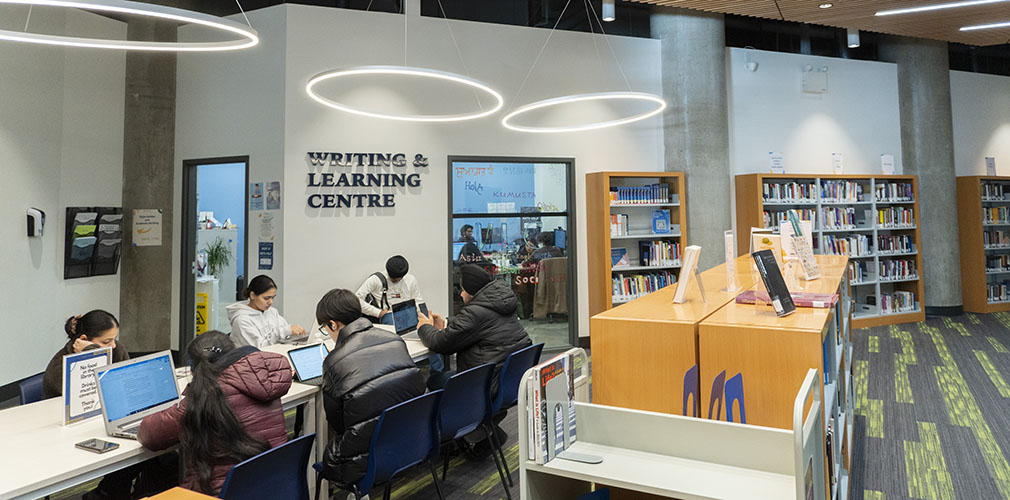 student inside the library