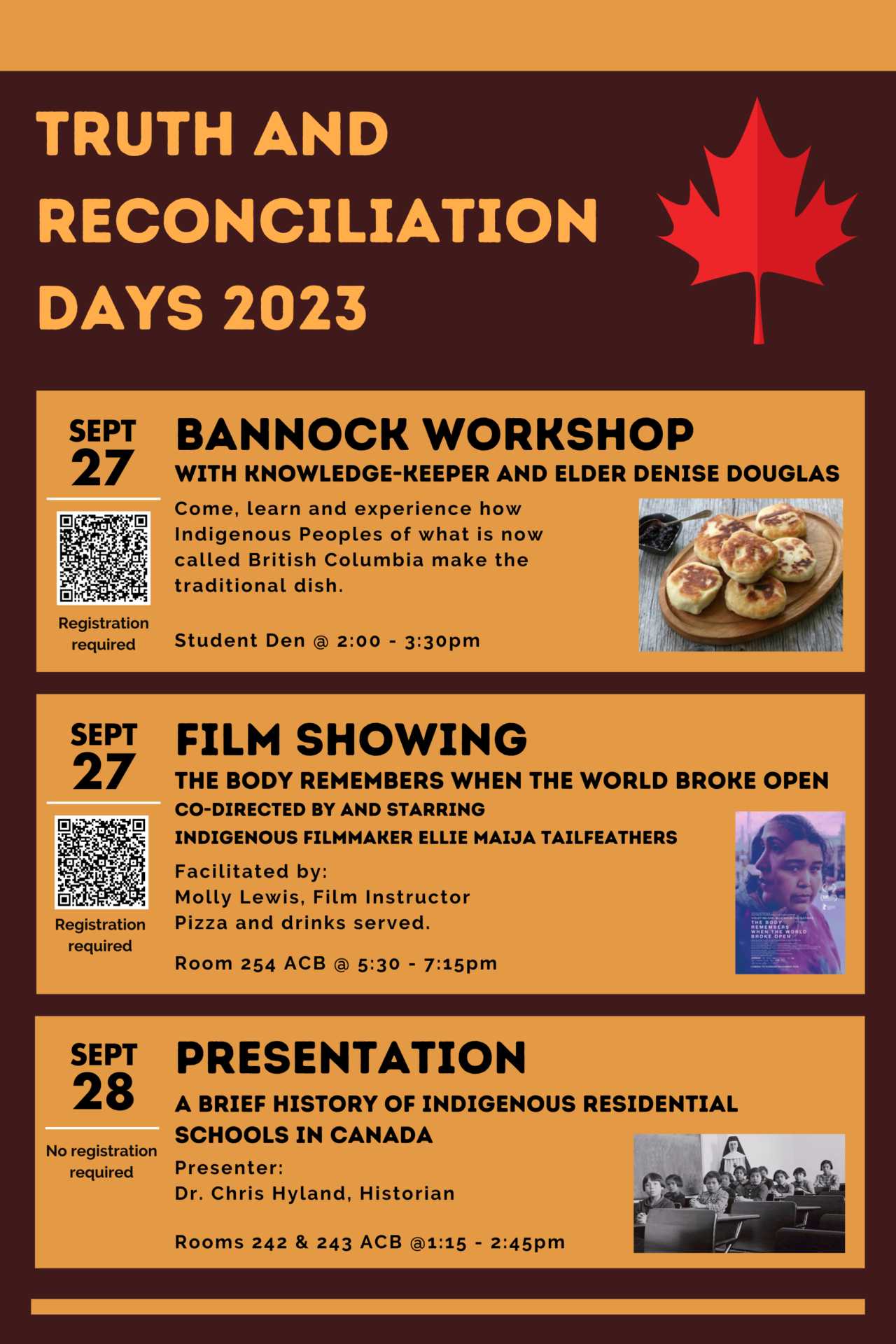 TRC poster of events